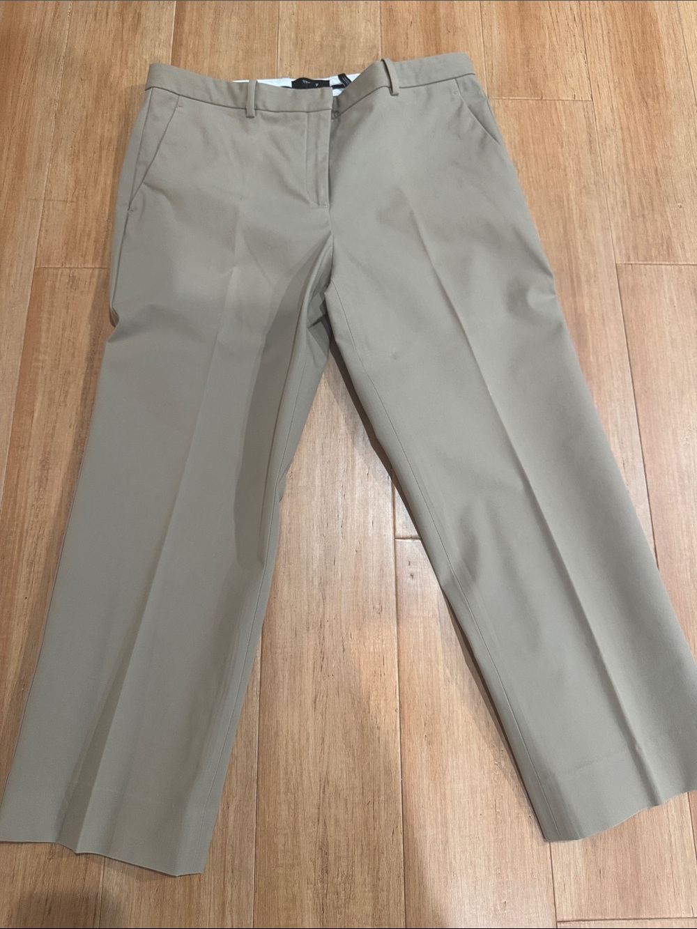 Theory Women's Khaki Straight-Leg Chinos - Beige